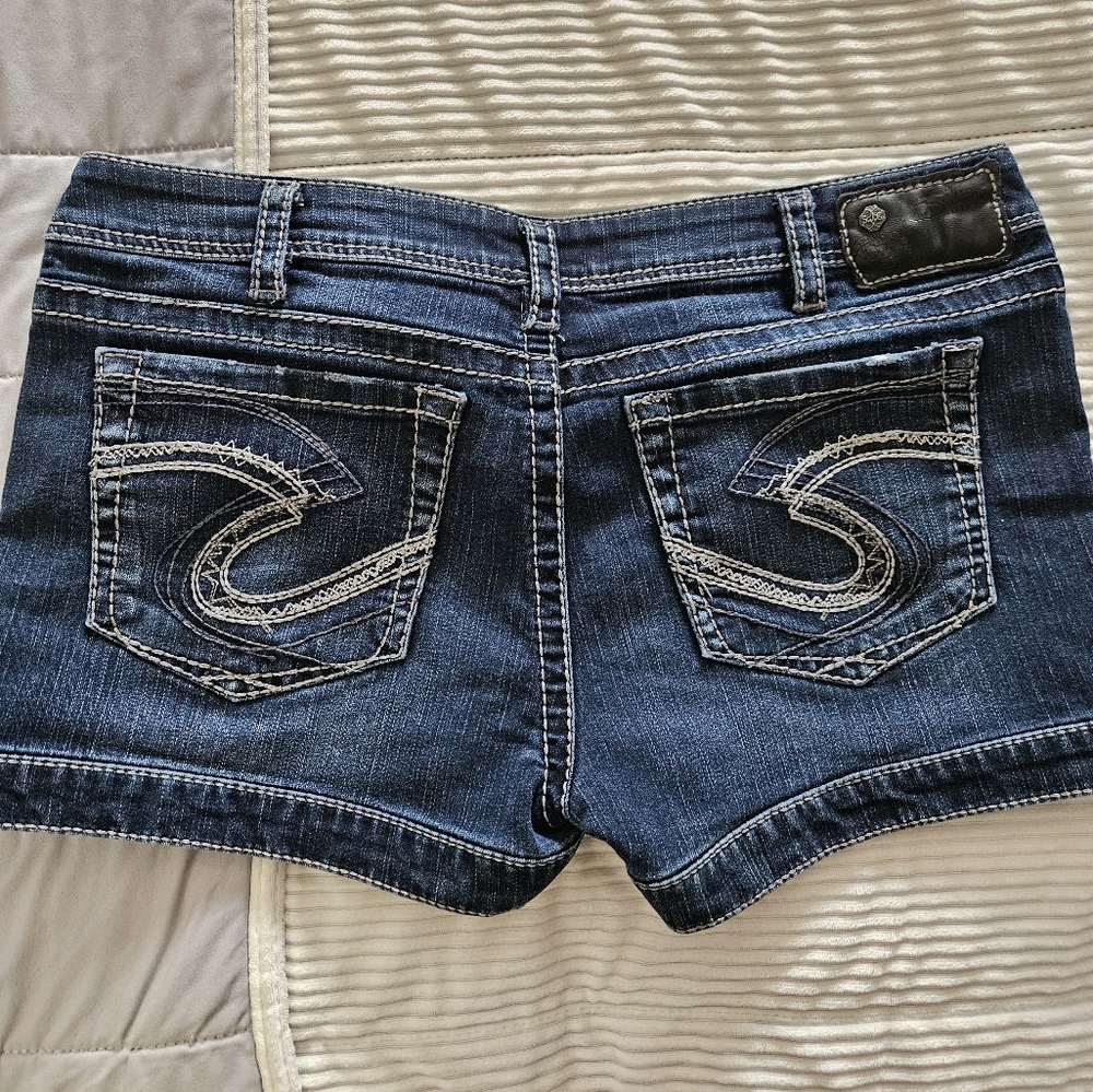 Silver Women's Blue Denim Shorts Size 33 Marti - Picture 9 of 16
